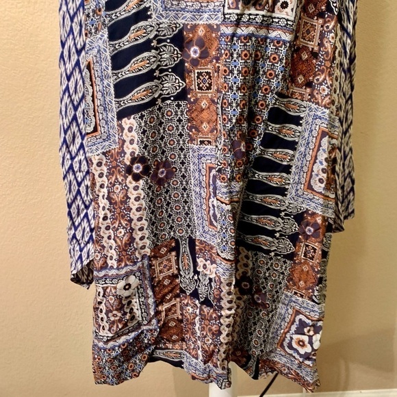 NWT Hem & Thread Skirt Poncho Combo Large Patchwork Boho Rayon Floral Geometric - Picture 9 of 15